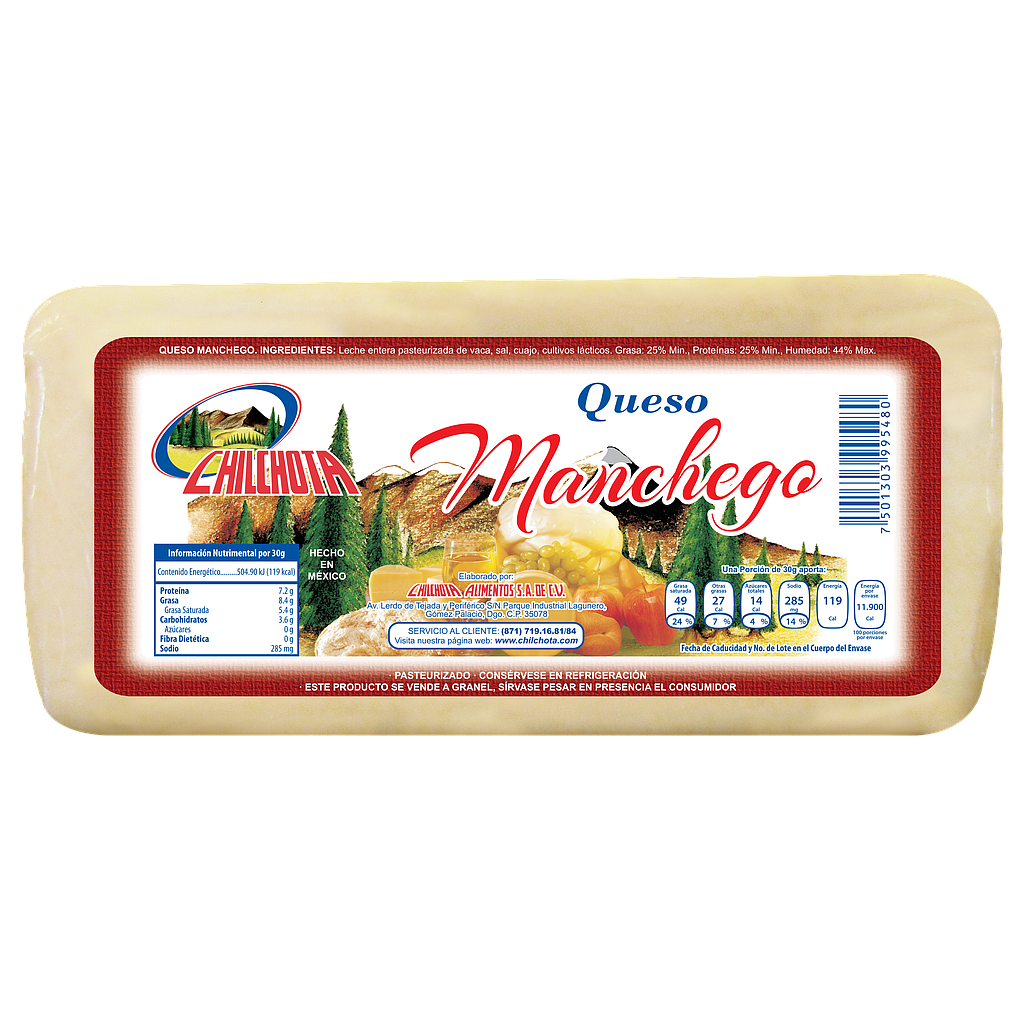 QUESO MANCHEGO CHILCHOTA BARRA DE 3 KG